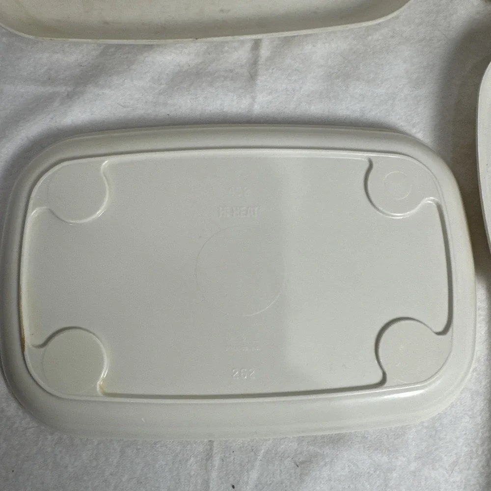 4 Vintage Anchor Hocking Microwave Plates/Trays #452 Hi-Heat 8